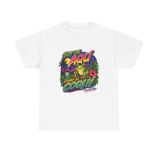 Soy De Aquí Como El Coco T-Shirt — Tropical Puerto Rico Graphic Tee