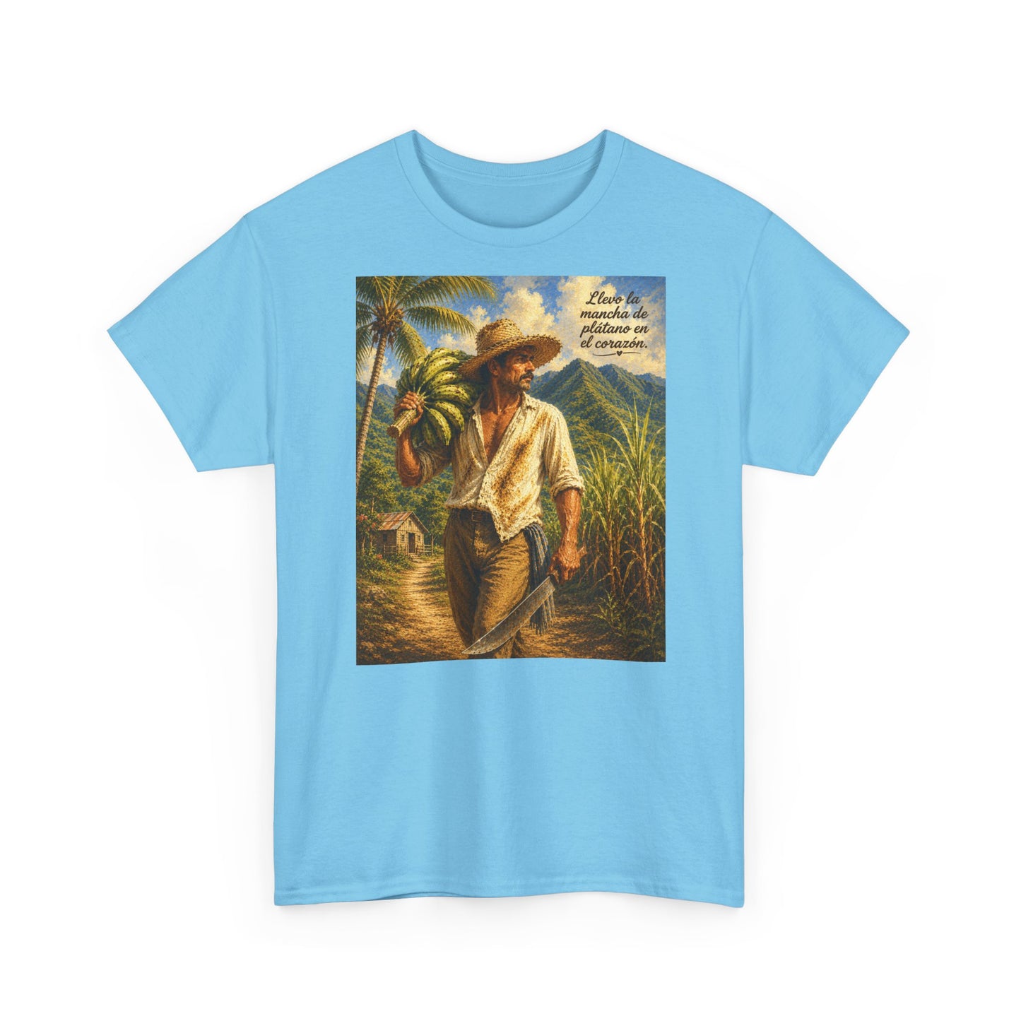Puerto Rican Jíbaro Tee — "Llevo la mancha de plátano en el corazón"