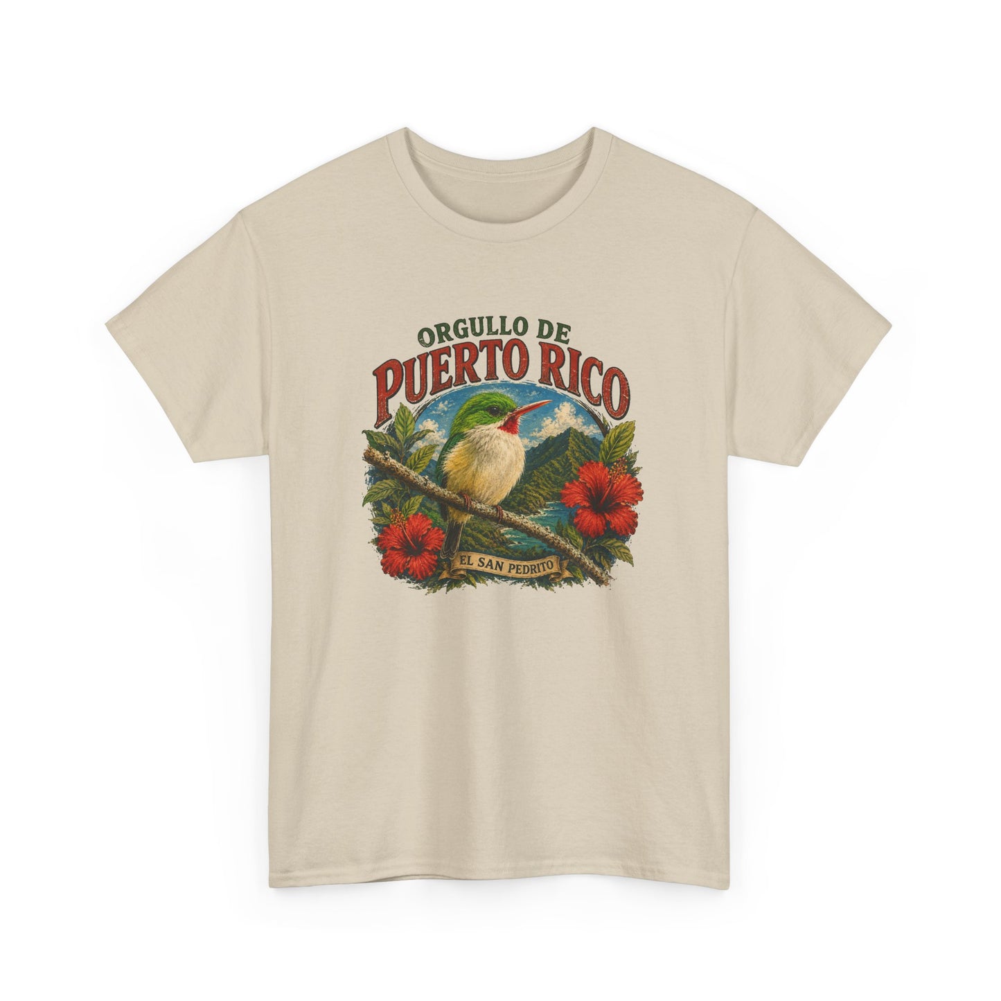 Puerto Rico Pride Tee — "Orgullo de Puerto Rico" Vintage San Pedrito & Hibiscus