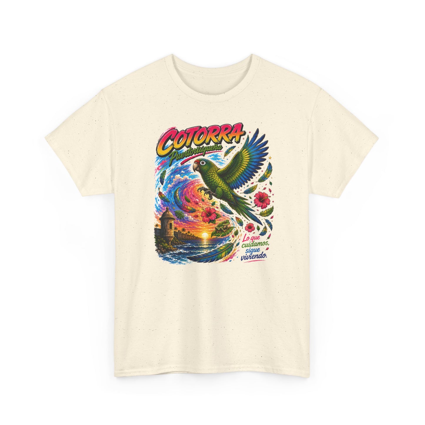 Cotorrá Parrot Graphic Tee — Vibrant Tropical Sunset Parrot T-Shirt