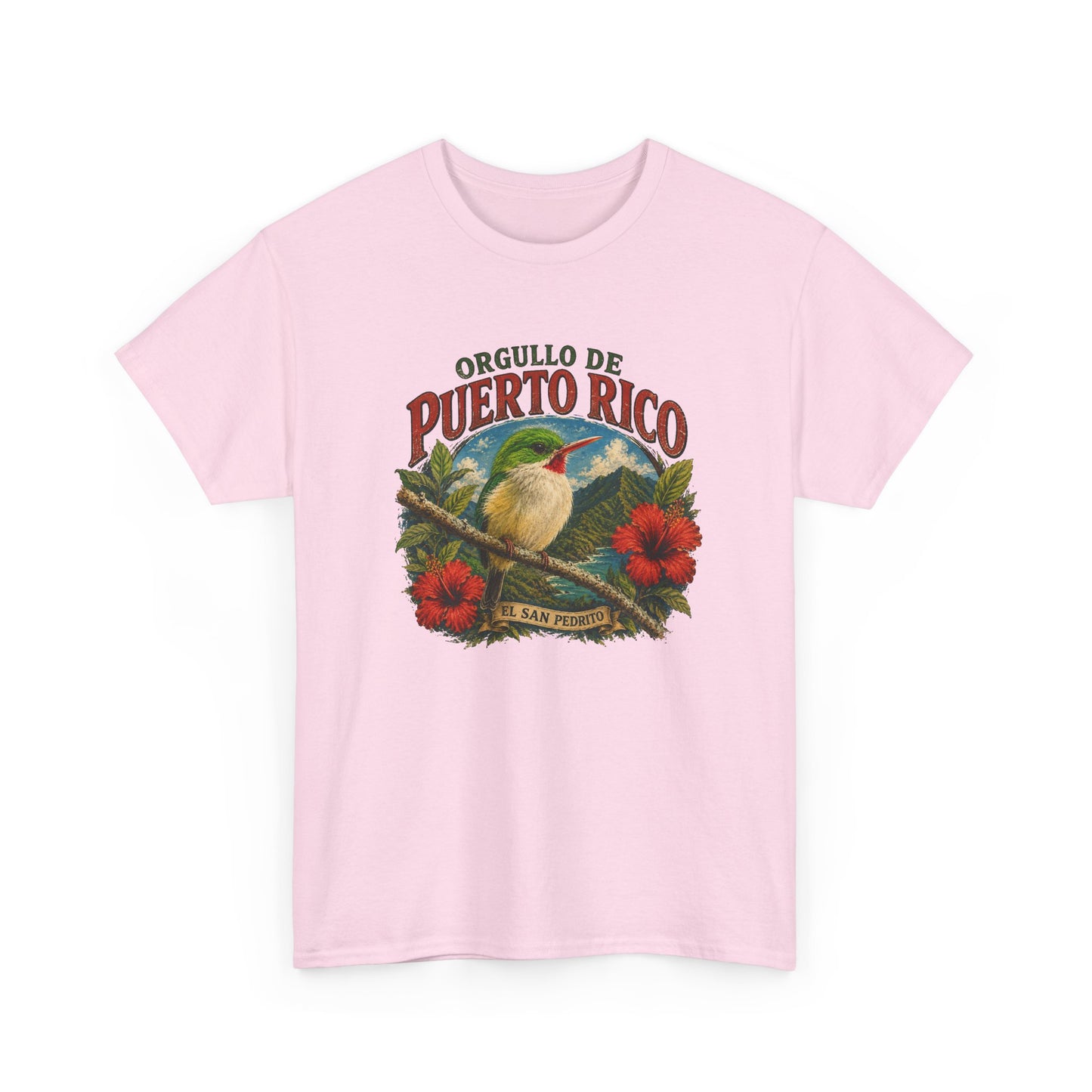 Puerto Rico Pride Tee — "Orgullo de Puerto Rico" Vintage San Pedrito & Hibiscus