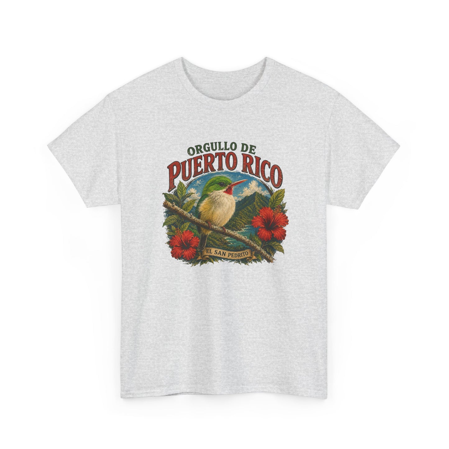Puerto Rico Pride Tee — "Orgullo de Puerto Rico" Vintage San Pedrito & Hibiscus
