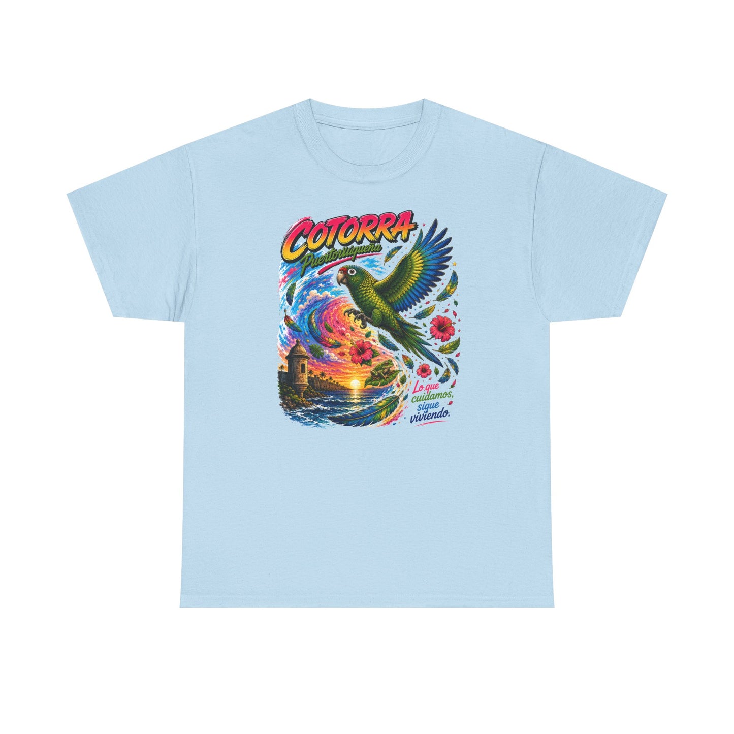Cotorrá Parrot Graphic Tee — Vibrant Tropical Sunset Parrot T-Shirt