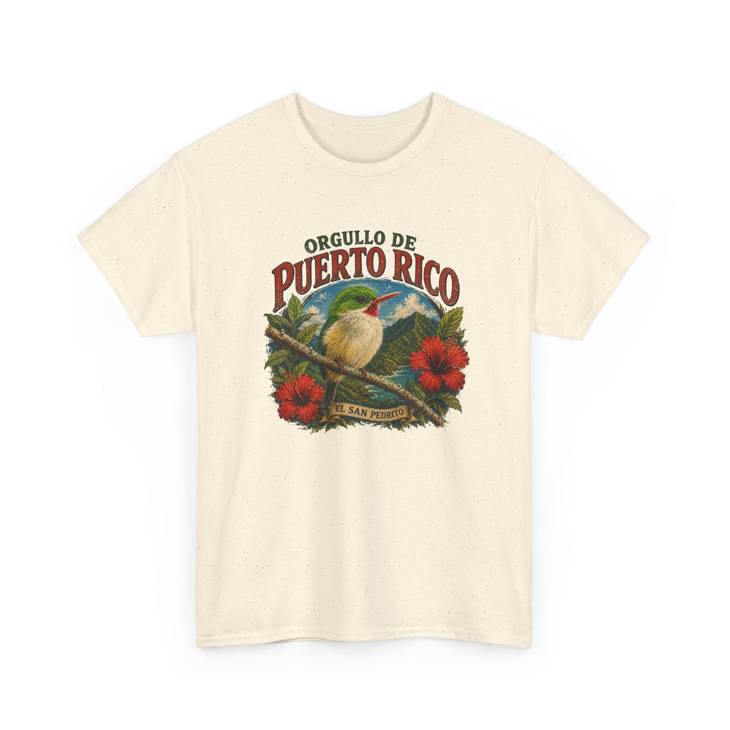 Puerto Rico Pride Tee — "Orgullo de Puerto Rico" Vintage San Pedrito & Hibiscus