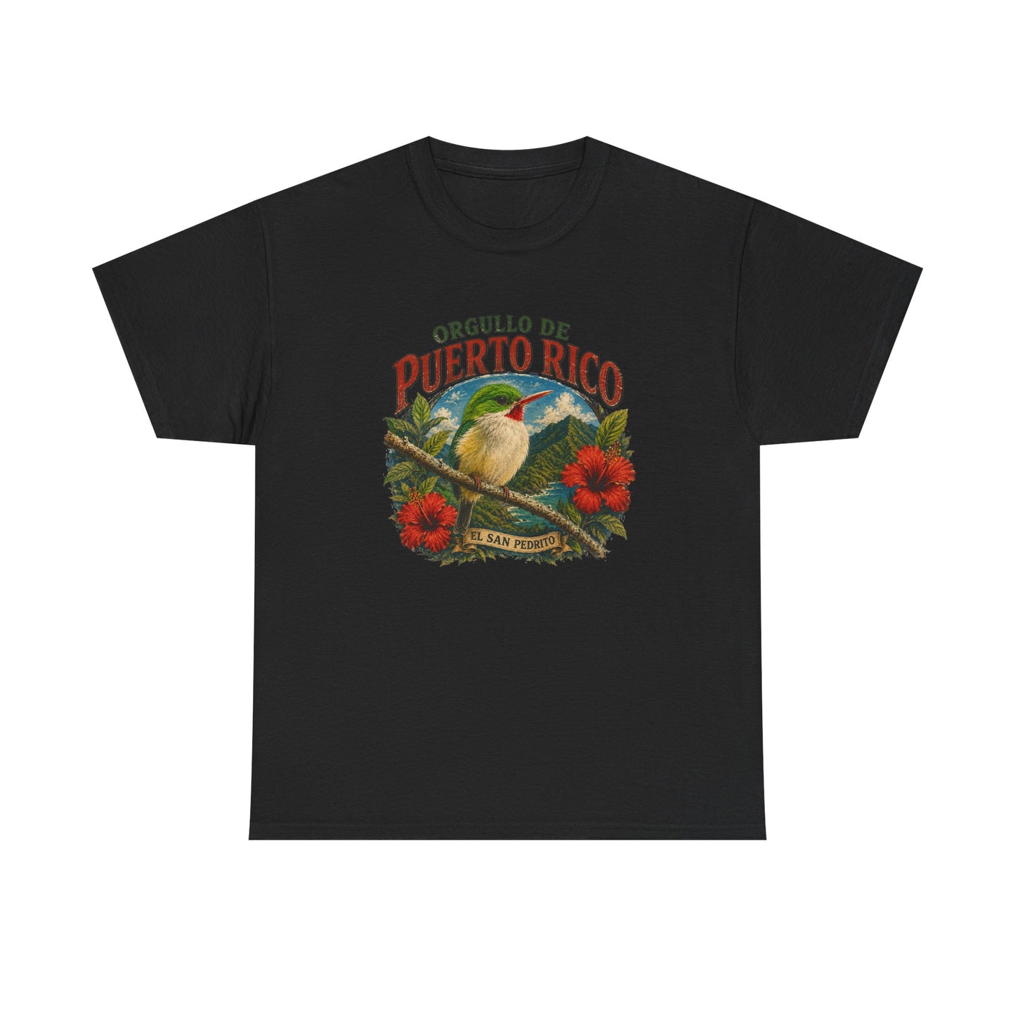 Puerto Rico Pride Tee — "Orgullo de Puerto Rico" Vintage San Pedrito & Hibiscus