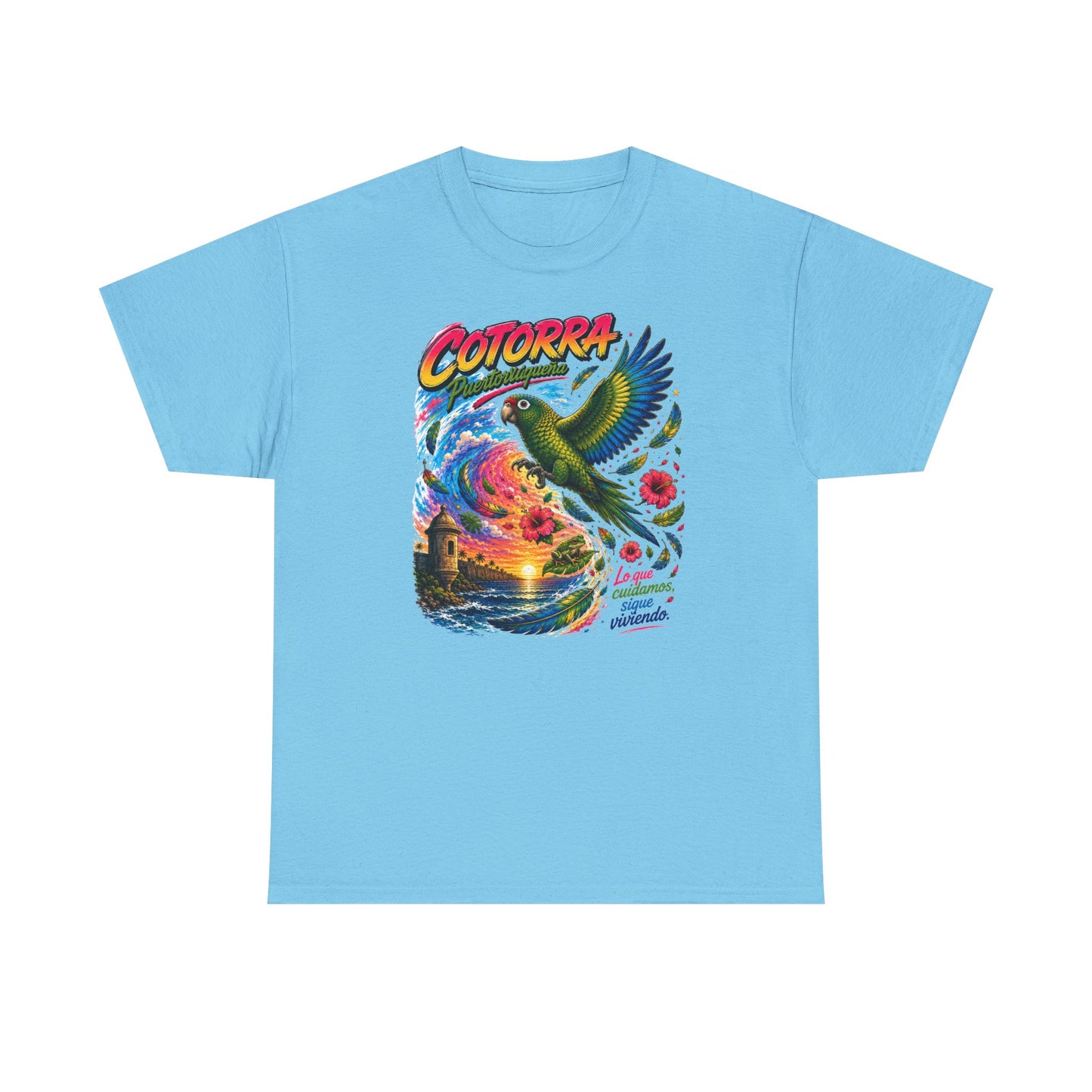 Cotorrá Parrot Graphic Tee — Vibrant Tropical Sunset Parrot T-Shirt
