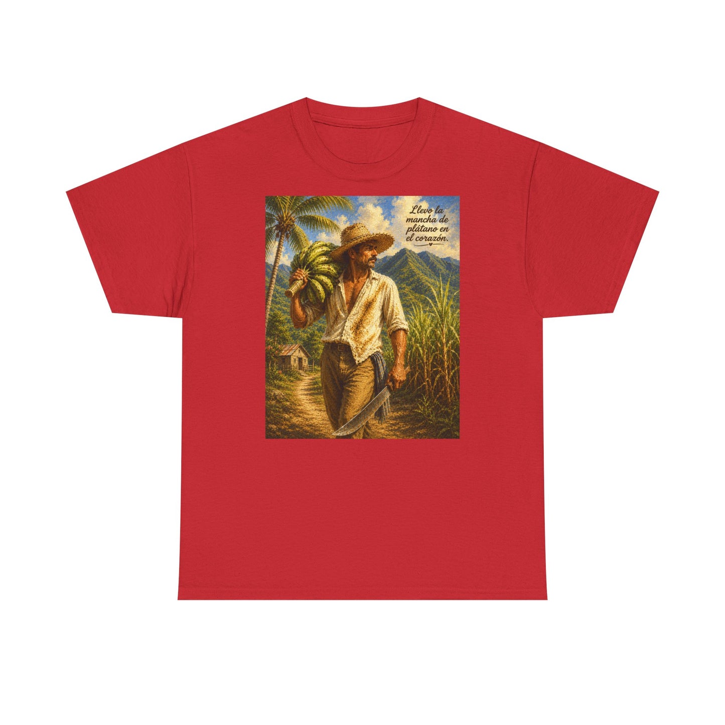 Puerto Rican Jíbaro Tee — "Llevo la mancha de plátano en el corazón"