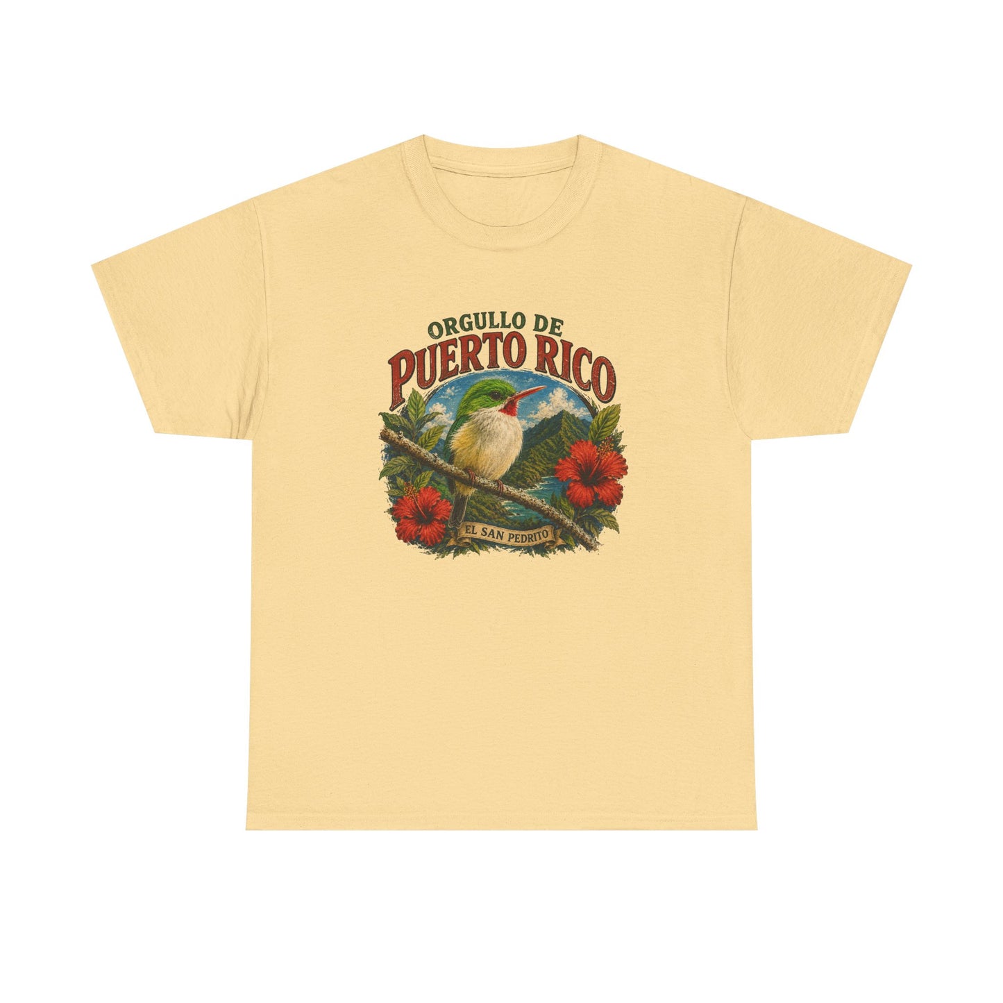 Puerto Rico Pride Tee — "Orgullo de Puerto Rico" Vintage San Pedrito & Hibiscus