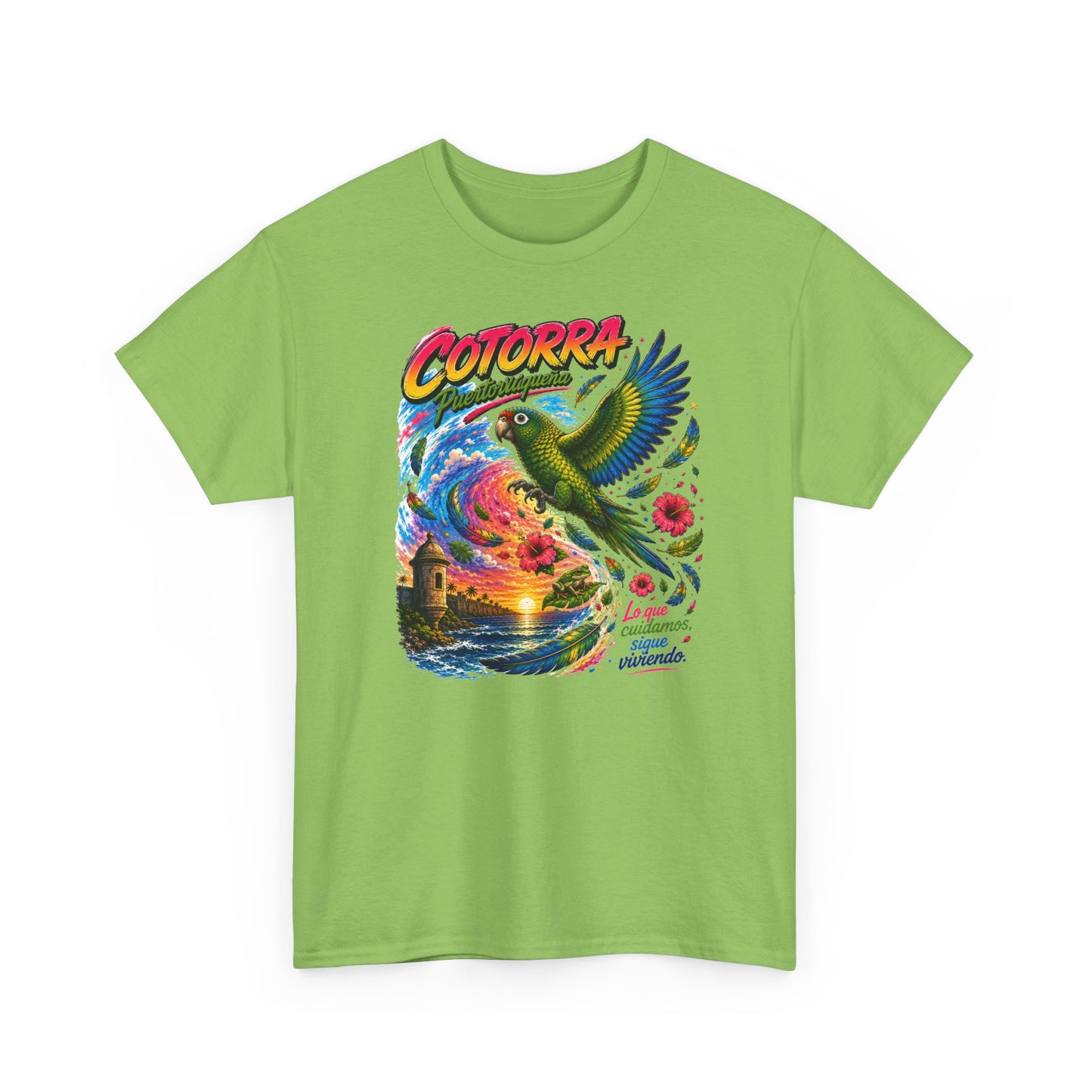 Cotorrá Parrot Graphic Tee — Vibrant Tropical Sunset Parrot T-Shirt