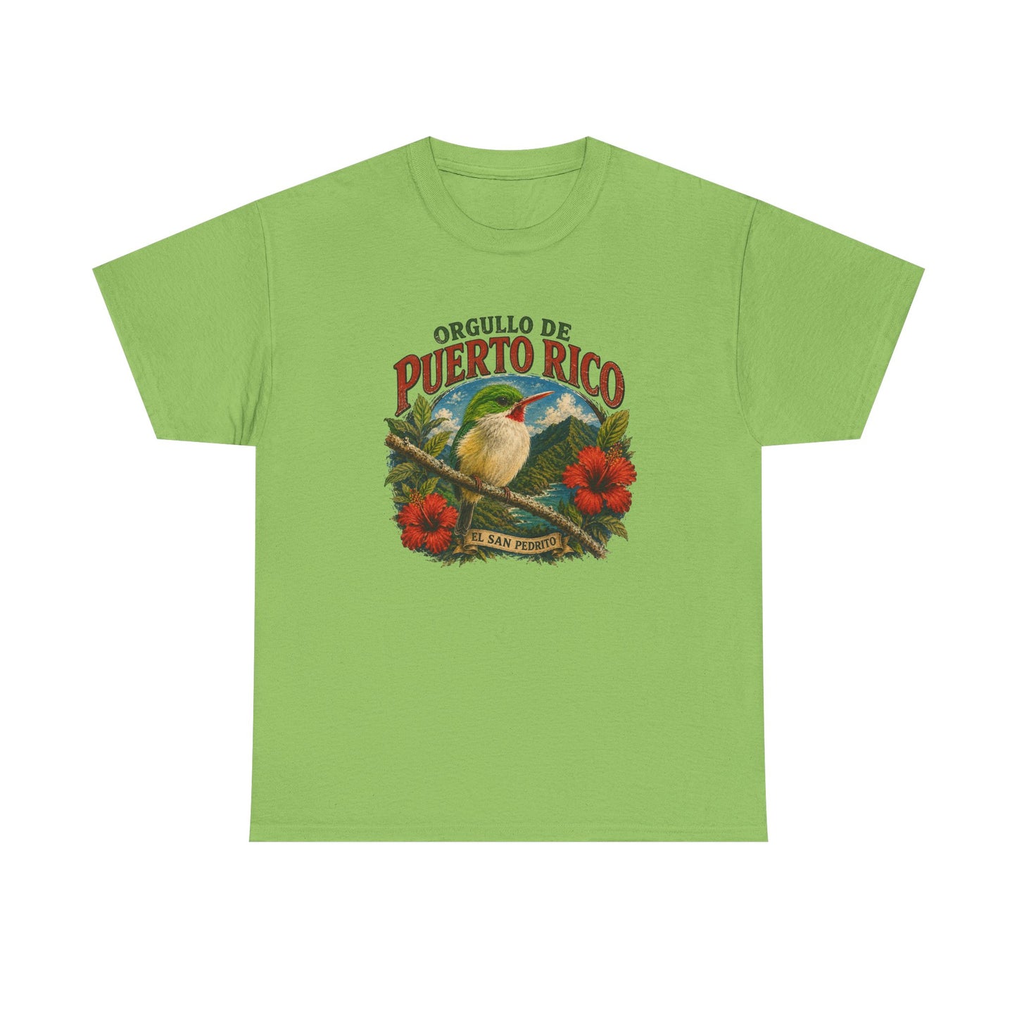 Puerto Rico Pride Tee — "Orgullo de Puerto Rico" Vintage San Pedrito & Hibiscus