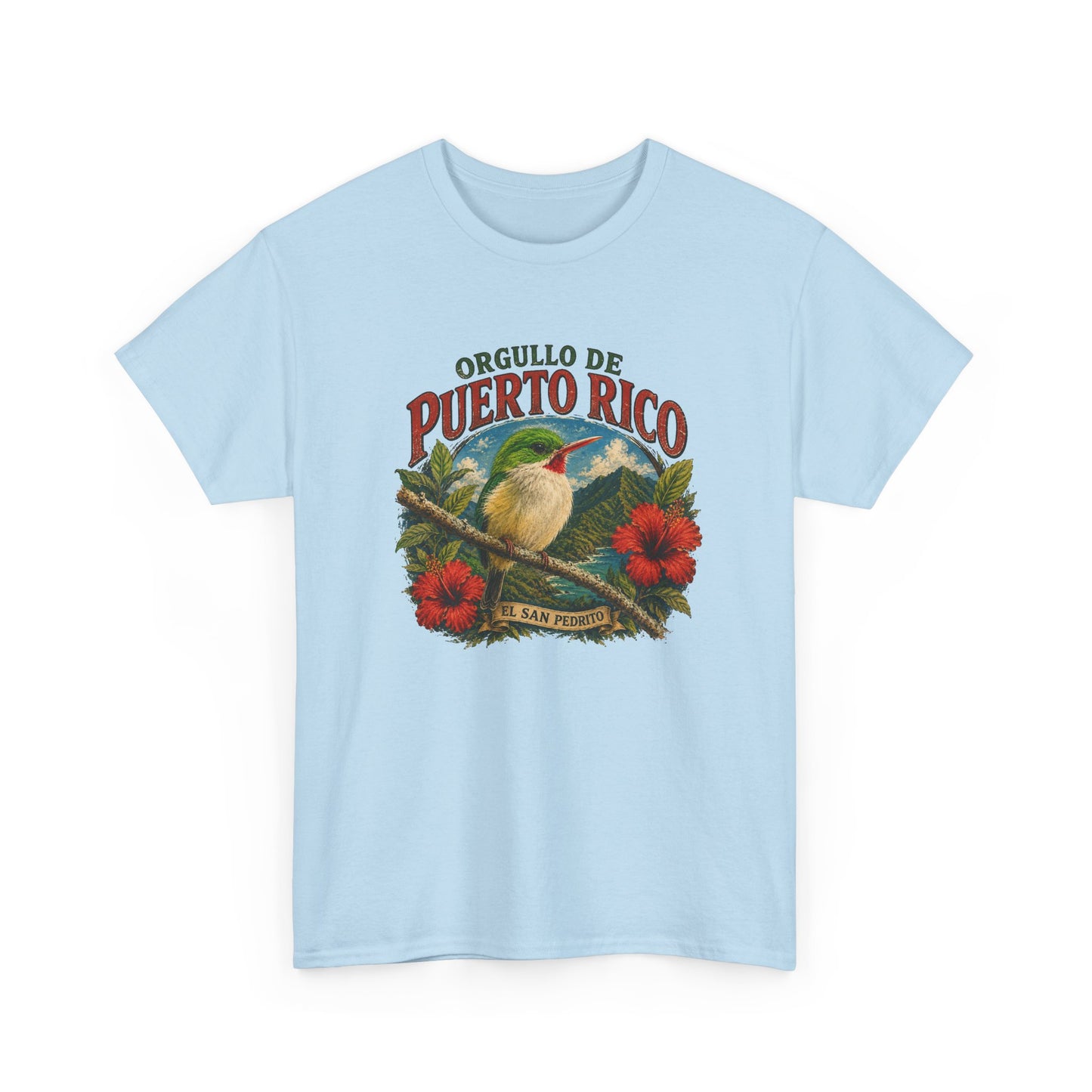 Puerto Rico Pride Tee — "Orgullo de Puerto Rico" Vintage San Pedrito & Hibiscus