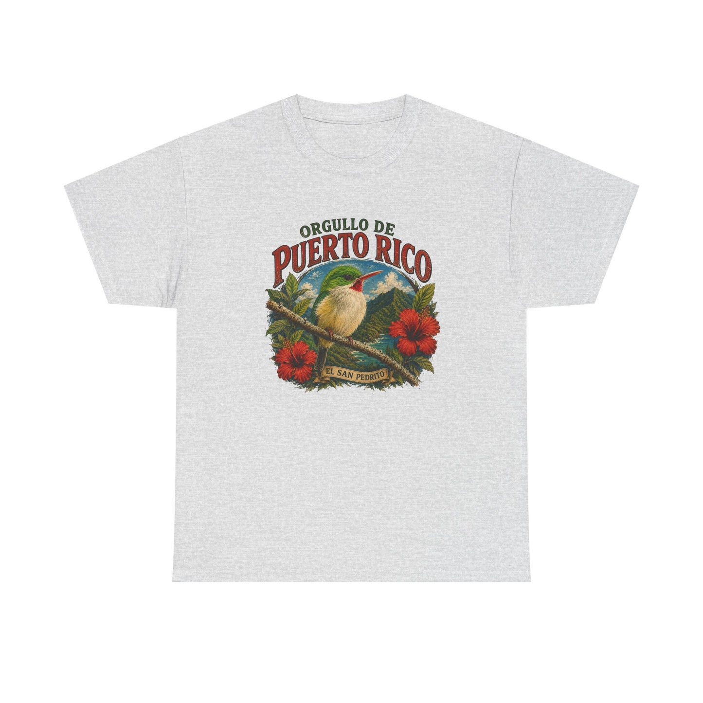 Puerto Rico Pride Tee — "Orgullo de Puerto Rico" Vintage San Pedrito & Hibiscus