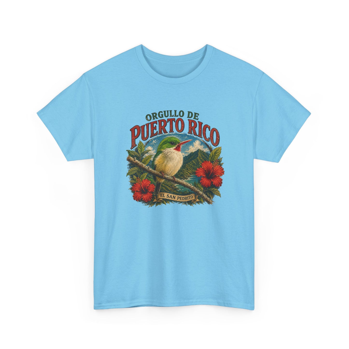 Puerto Rico Pride Tee — "Orgullo de Puerto Rico" Vintage San Pedrito & Hibiscus