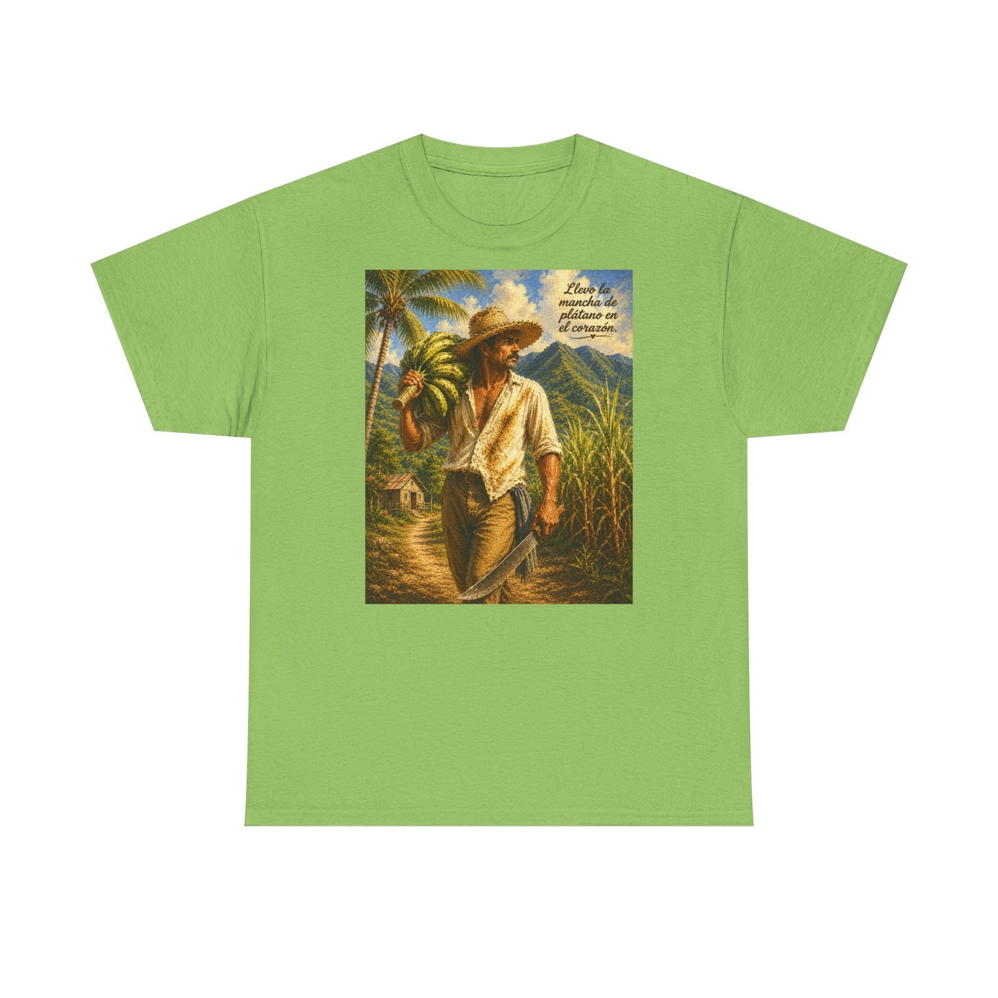 Puerto Rican Jíbaro Tee — "Llevo la mancha de plátano en el corazón"