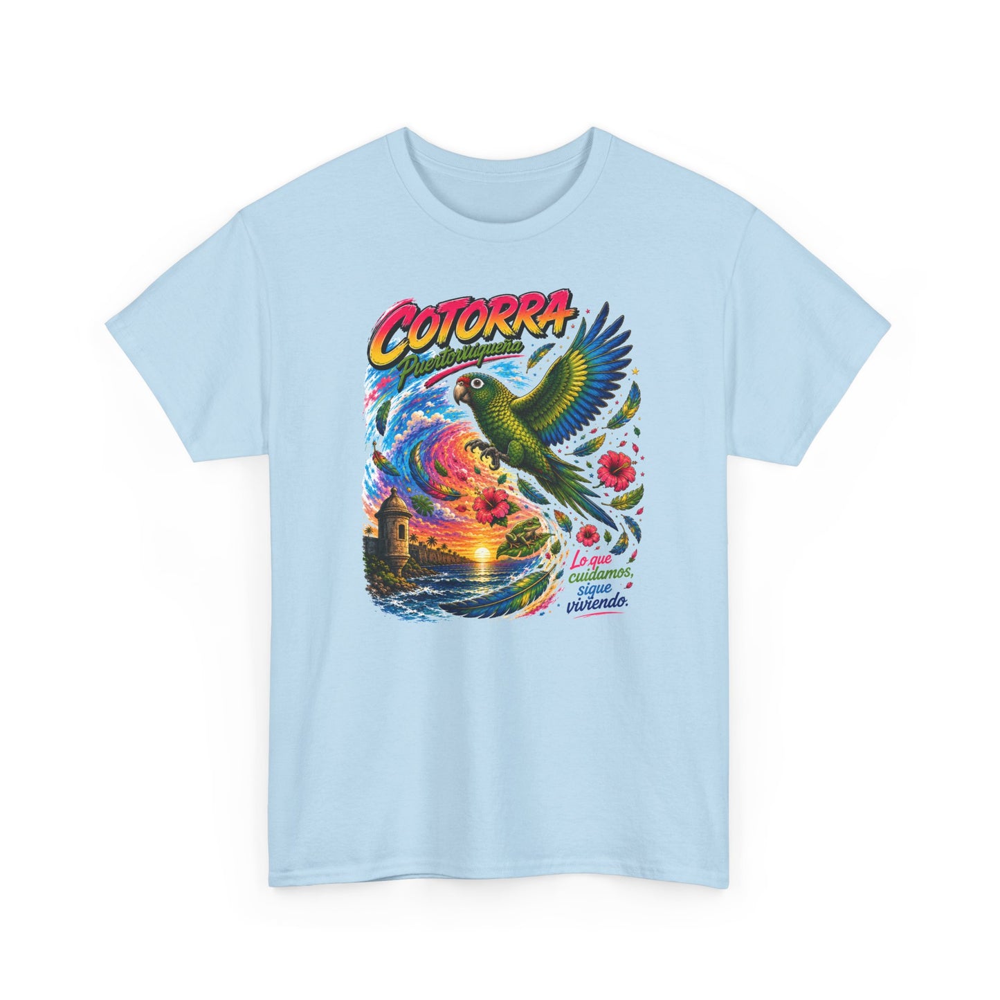 Cotorrá Parrot Graphic Tee — Vibrant Tropical Sunset Parrot T-Shirt