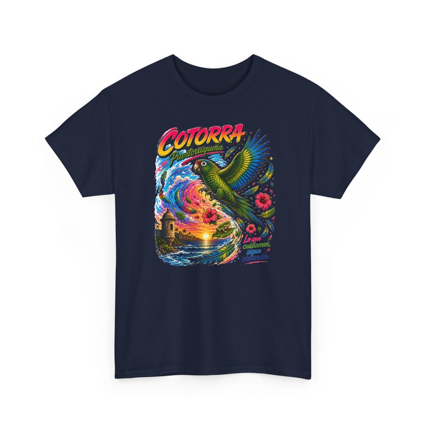 Cotorrá Parrot Graphic Tee — Vibrant Tropical Sunset Parrot T-Shirt