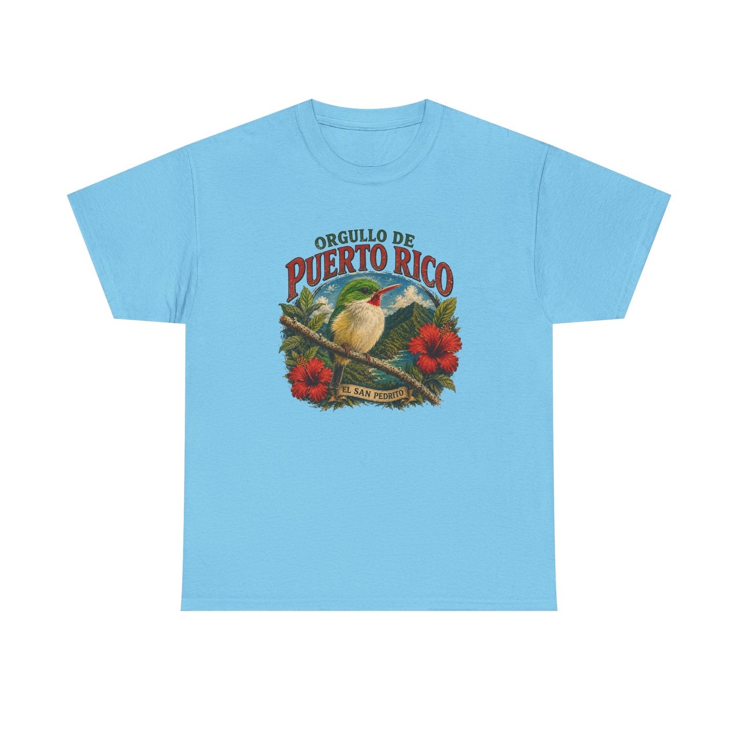 Puerto Rico Pride Tee — "Orgullo de Puerto Rico" Vintage San Pedrito & Hibiscus