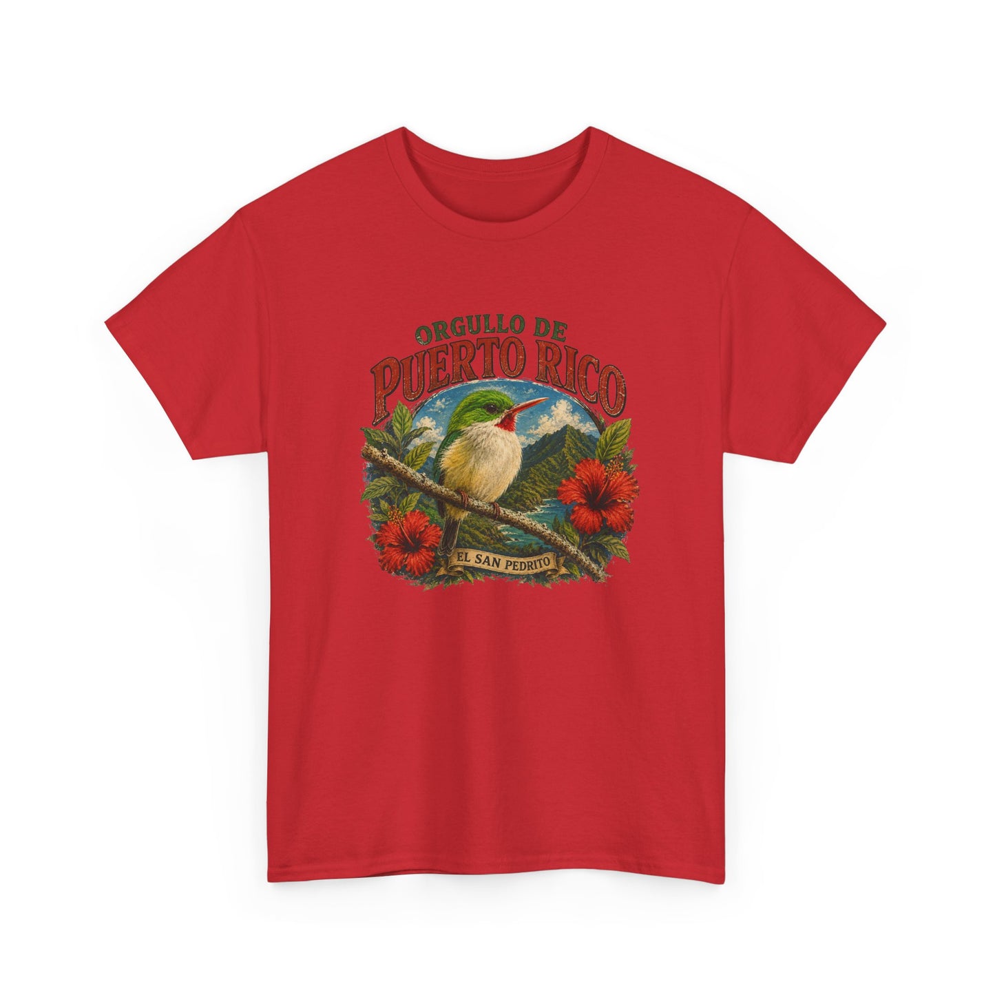 Puerto Rico Pride Tee — "Orgullo de Puerto Rico" Vintage San Pedrito & Hibiscus