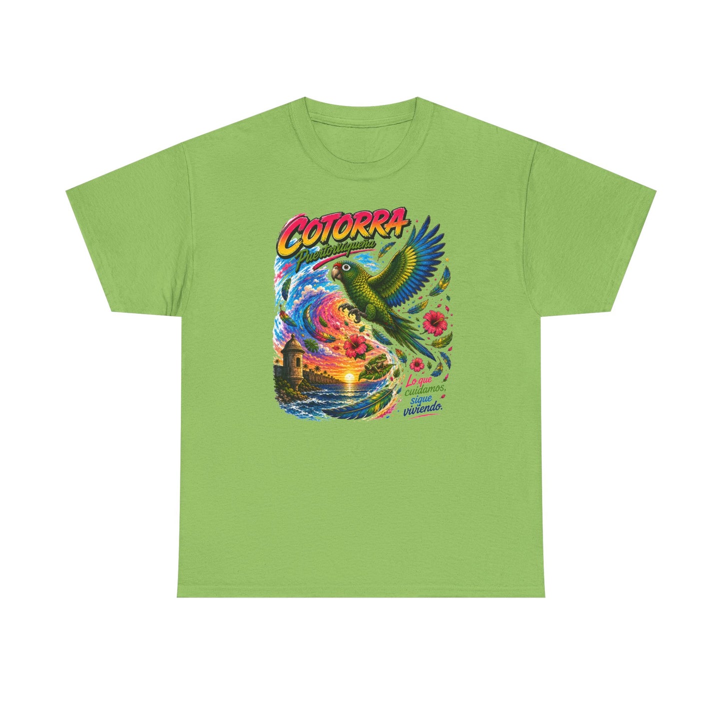 Cotorrá Parrot Graphic Tee — Vibrant Tropical Sunset Parrot T-Shirt