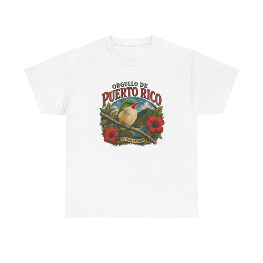 Puerto Rico Pride Tee — "Orgullo de Puerto Rico" Vintage San Pedrito & Hibiscus