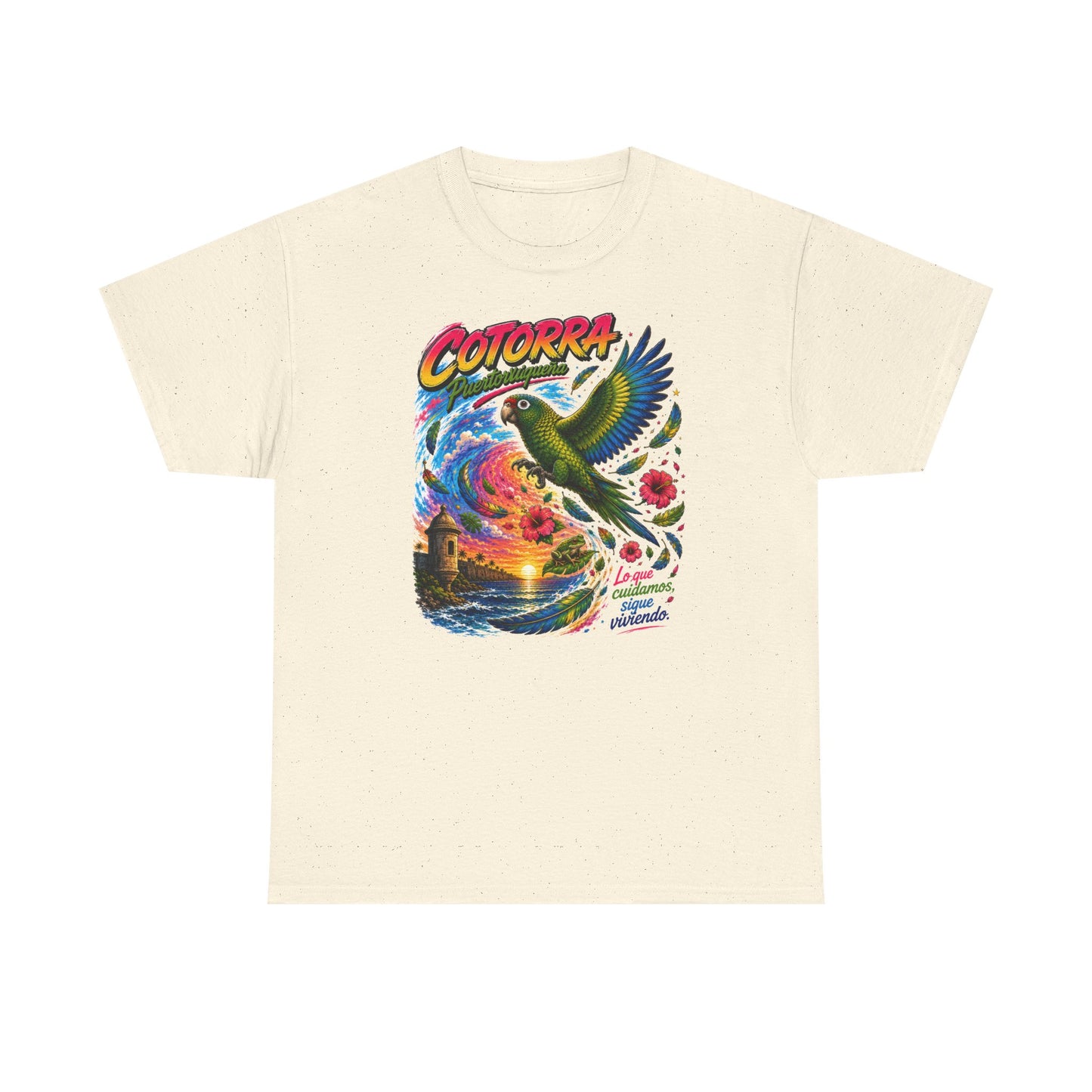 Cotorrá Parrot Graphic Tee — Vibrant Tropical Sunset Parrot T-Shirt