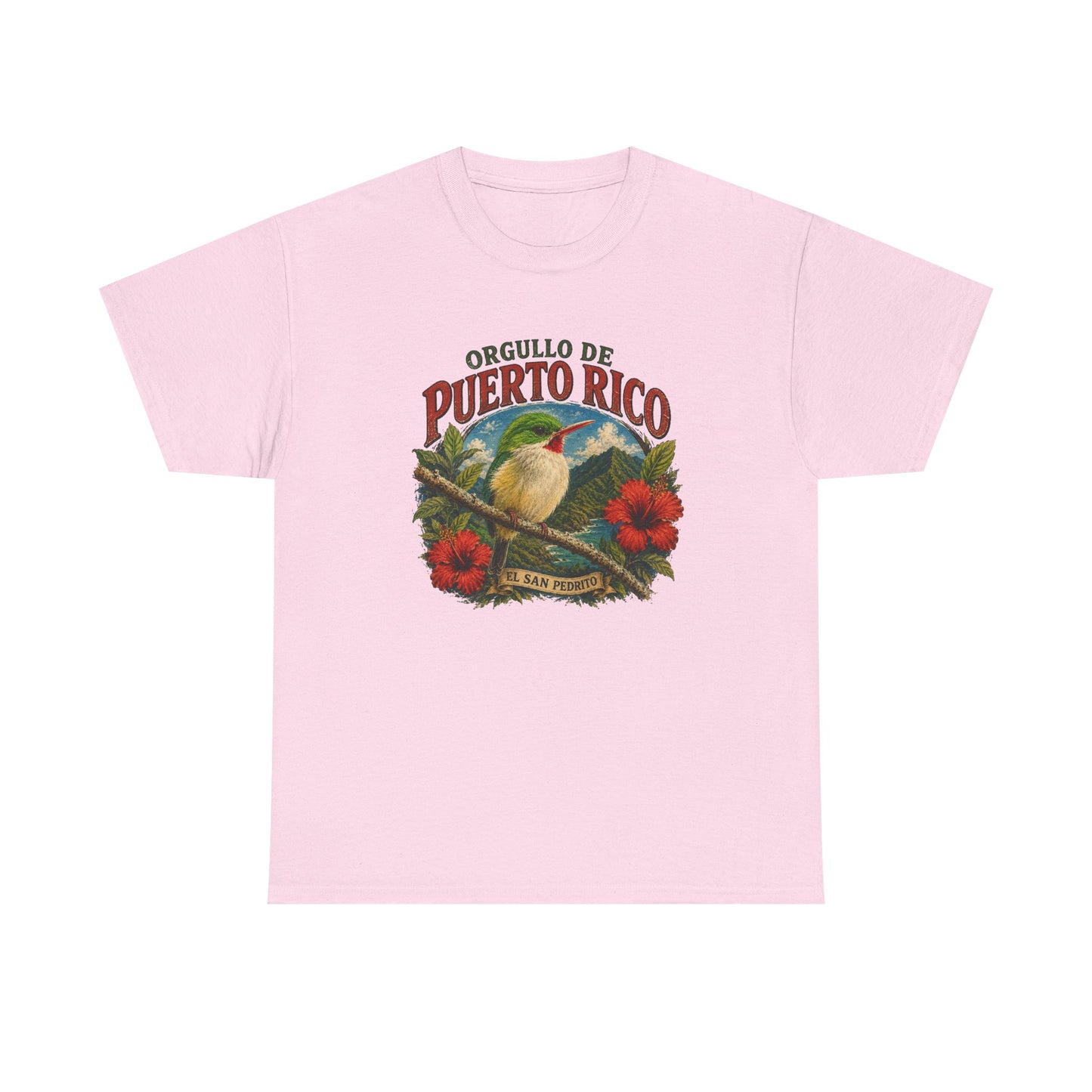 Puerto Rico Pride Tee — "Orgullo de Puerto Rico" Vintage San Pedrito & Hibiscus