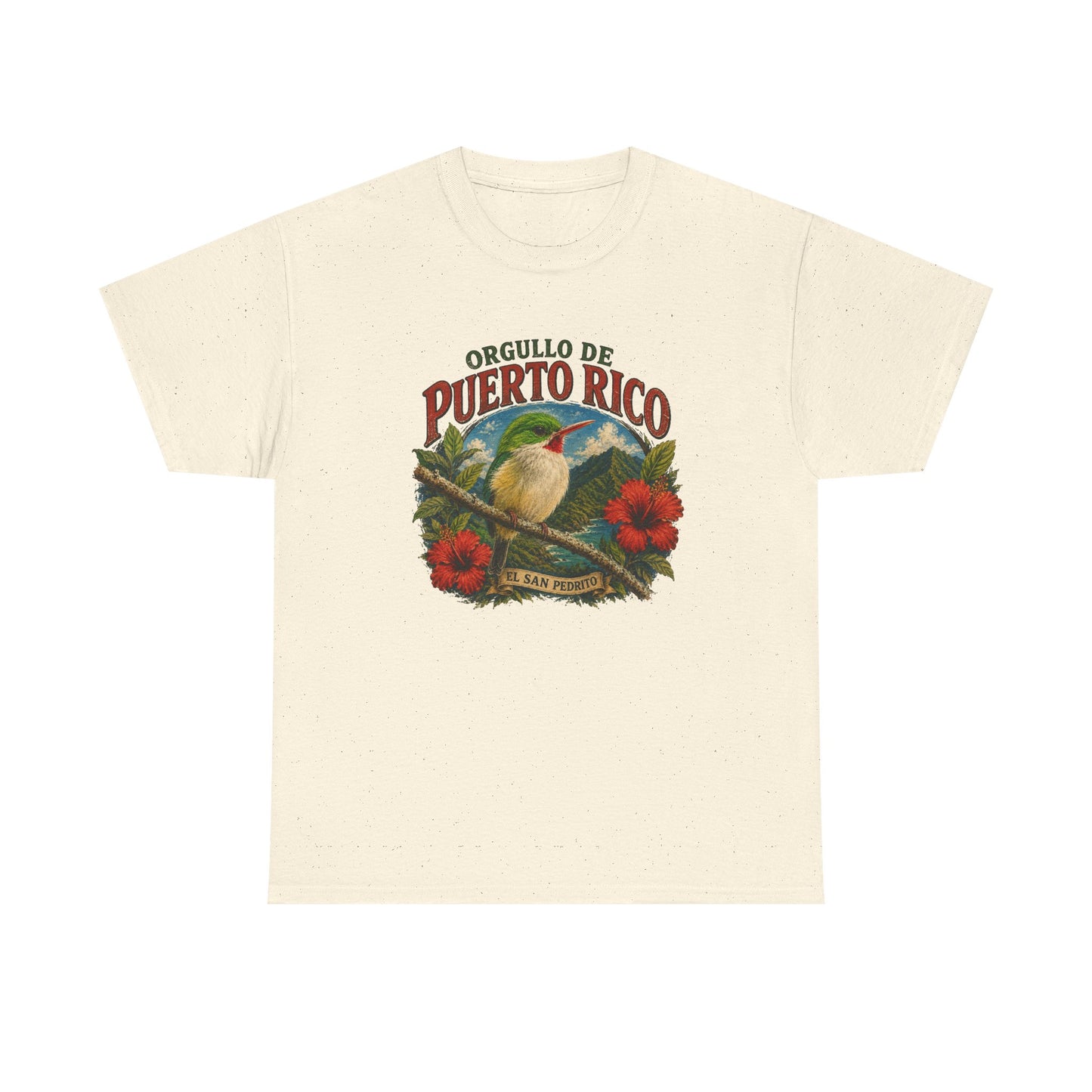 Puerto Rico Pride Tee — "Orgullo de Puerto Rico" Vintage San Pedrito & Hibiscus