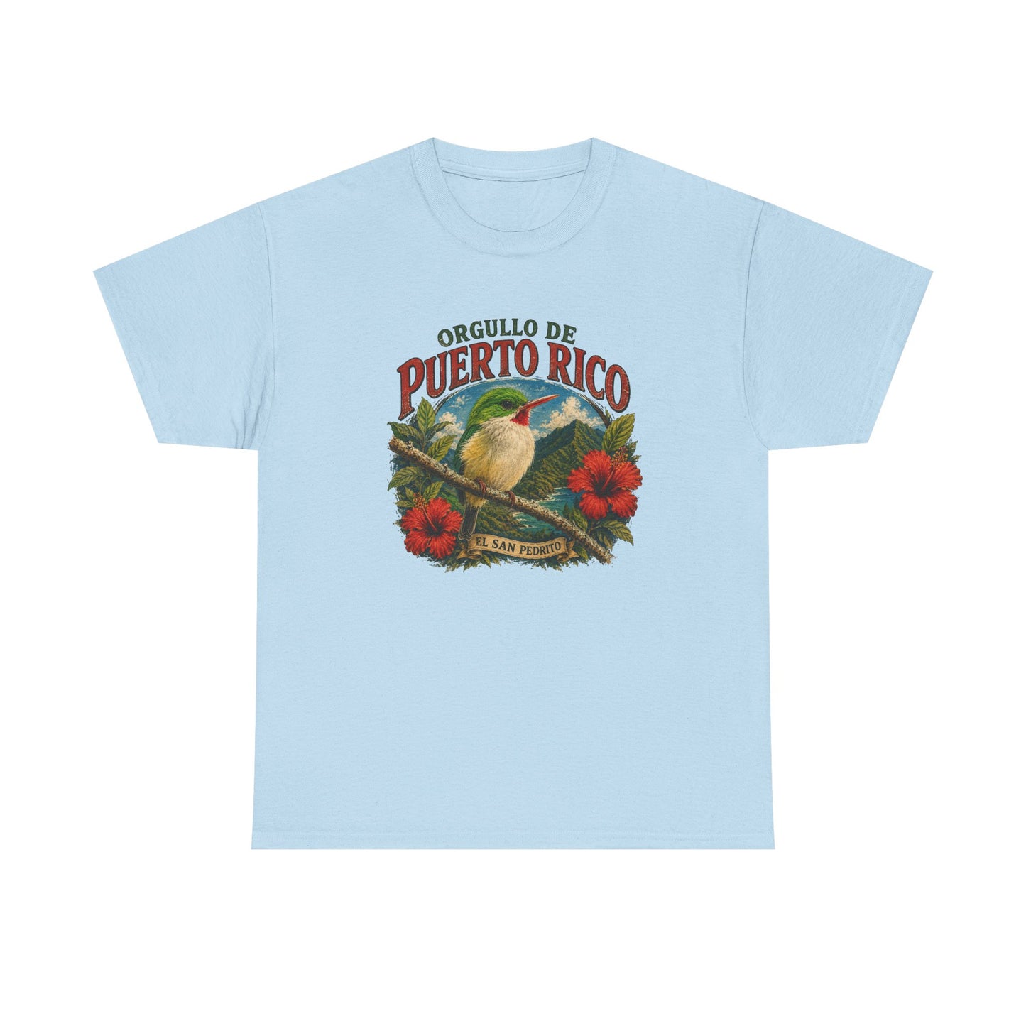 Puerto Rico Pride Tee — "Orgullo de Puerto Rico" Vintage San Pedrito & Hibiscus