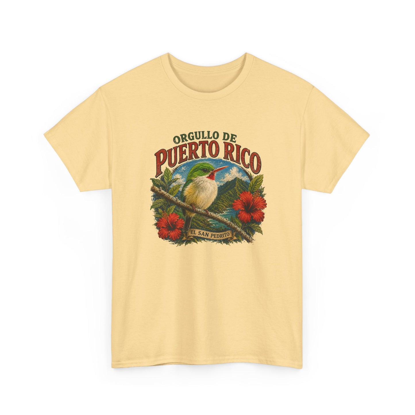 Puerto Rico Pride Tee — "Orgullo de Puerto Rico" Vintage San Pedrito & Hibiscus