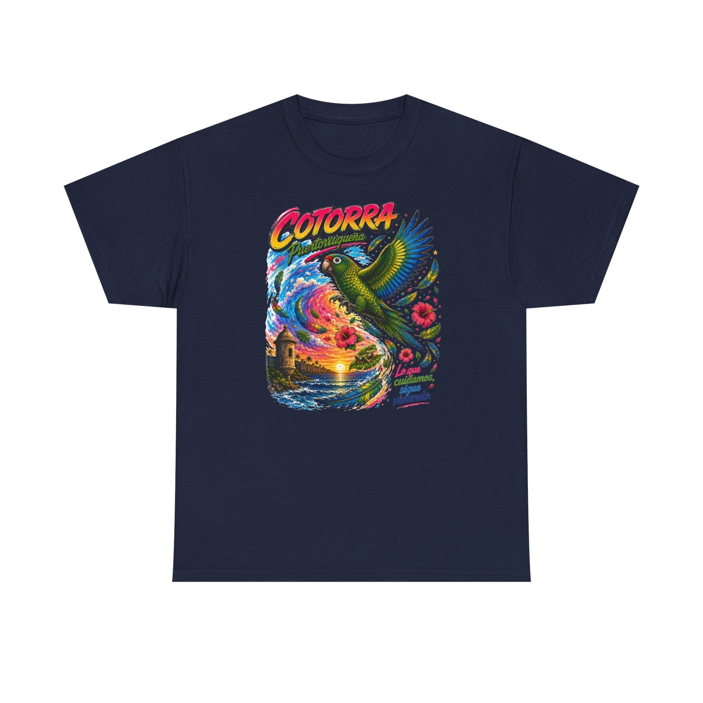 Cotorrá Parrot Graphic Tee — Vibrant Tropical Sunset Parrot T-Shirt
