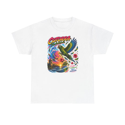 Cotorrá Parrot Graphic Tee — Vibrant Tropical Sunset Parrot T-Shirt