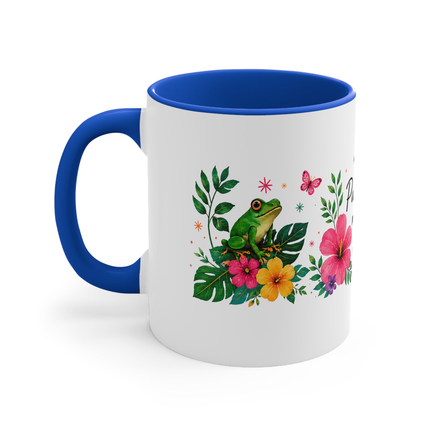 Puerto Rico Me Habita Accent Mug — Tropical Coquí & Hibiscus Coffee Cup