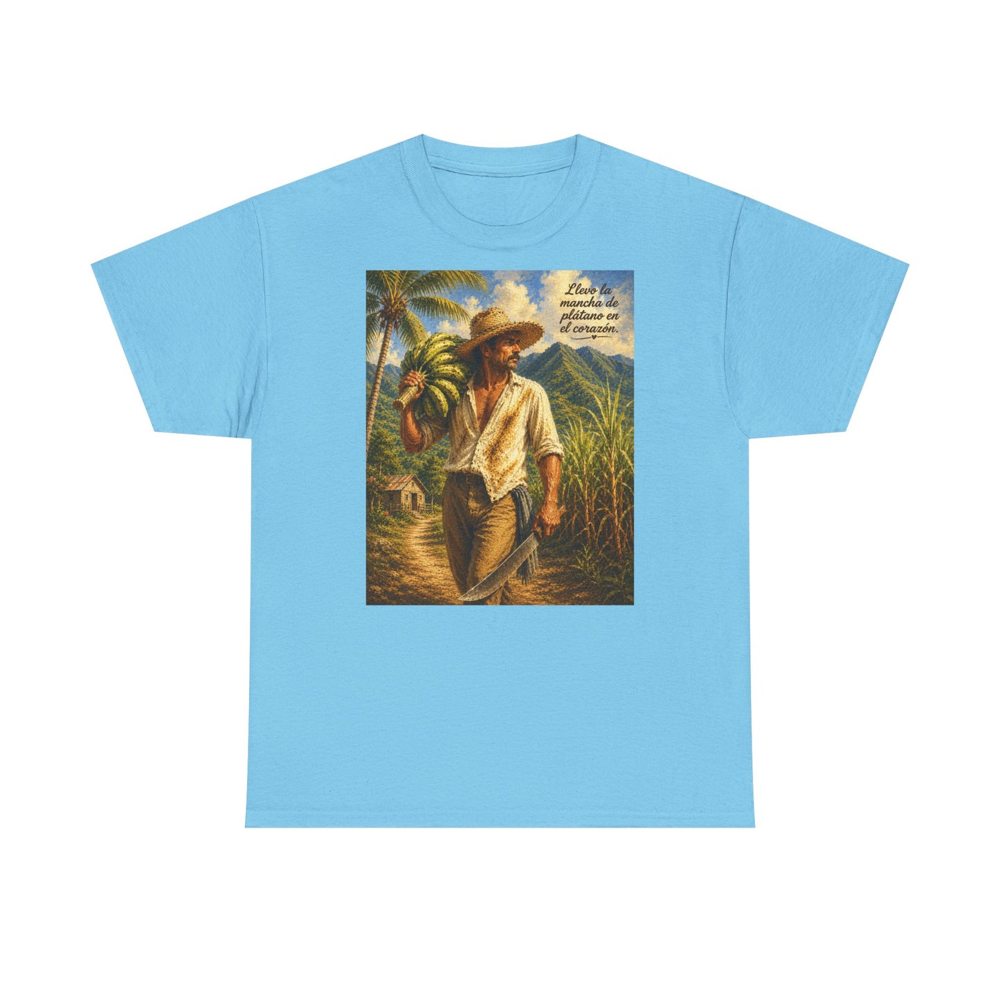 Puerto Rican Jíbaro Tee — "Llevo la mancha de plátano en el corazón"
