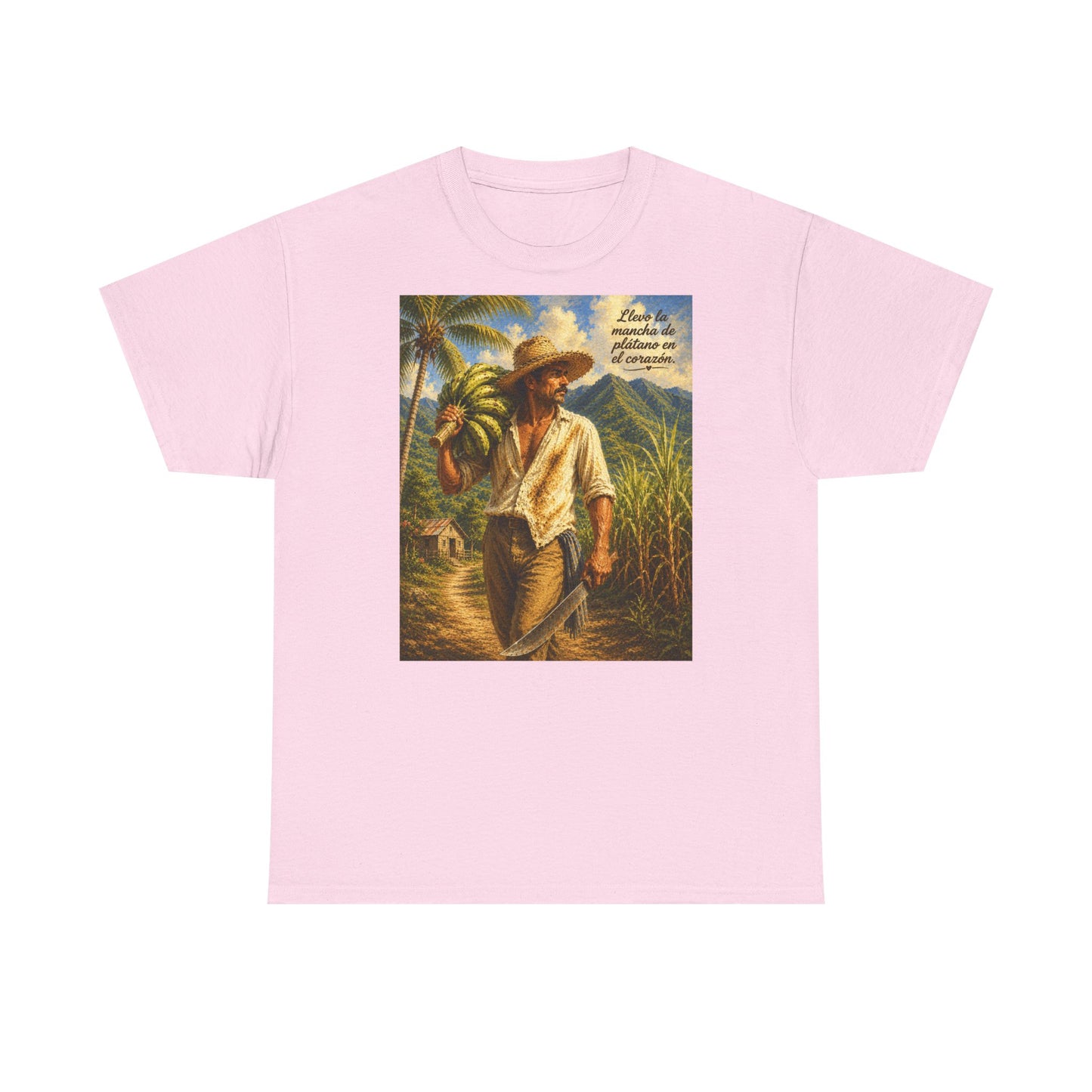 Puerto Rican Jíbaro Tee — "Llevo la mancha de plátano en el corazón"
