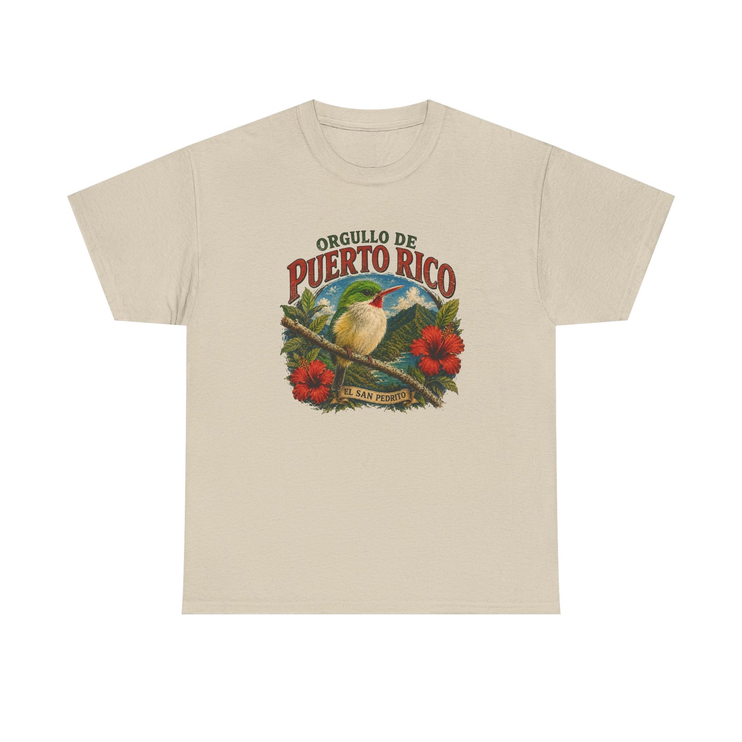 Puerto Rico Pride Tee — "Orgullo de Puerto Rico" Vintage San Pedrito & Hibiscus