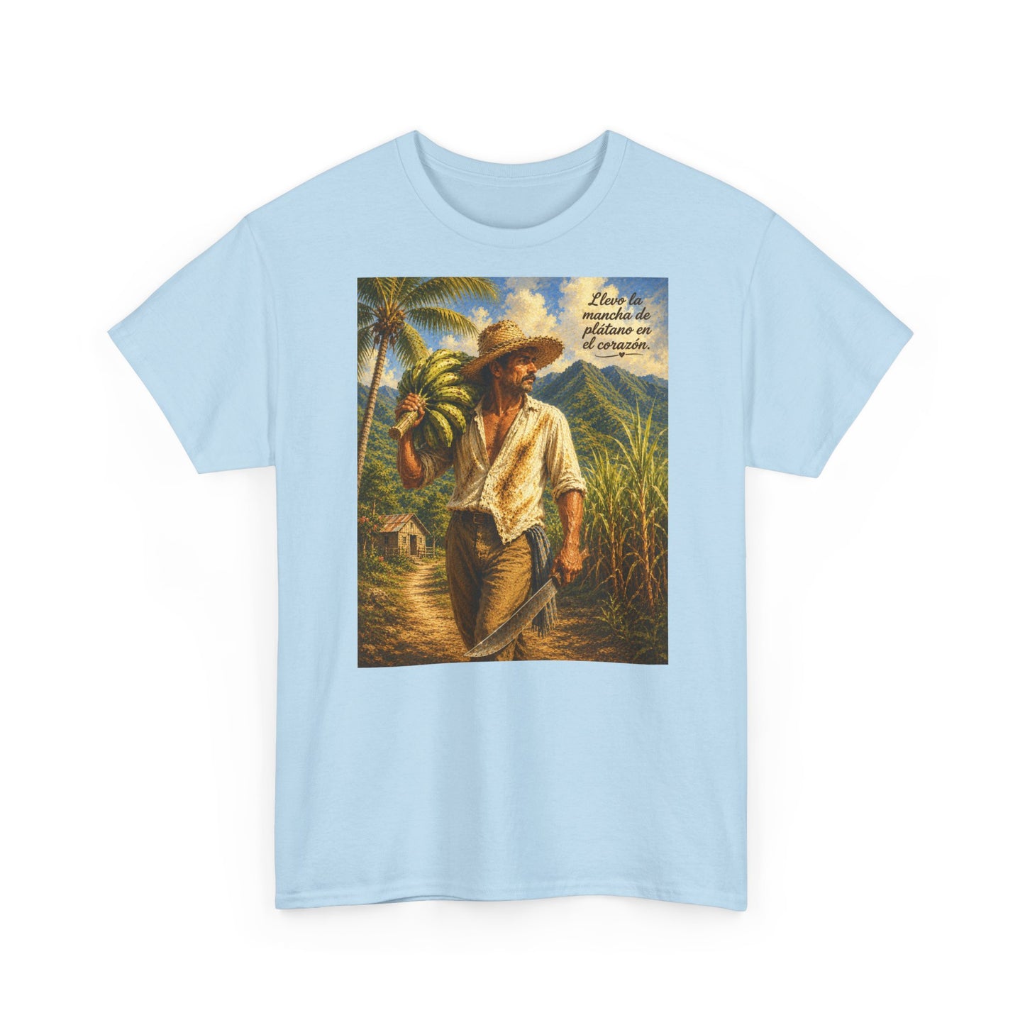 Puerto Rican Jíbaro Tee — "Llevo la mancha de plátano en el corazón"