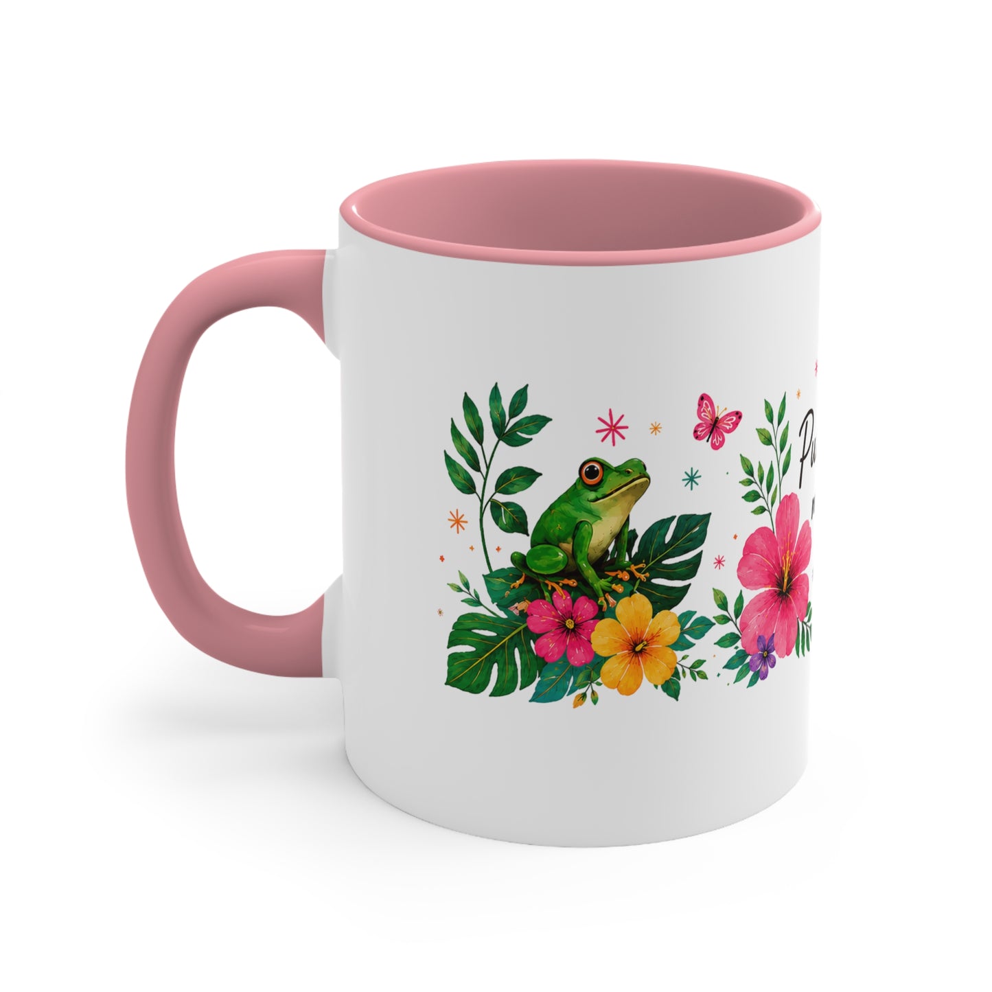 Puerto Rico Me Habita Accent Mug — Tropical Coquí & Hibiscus Coffee Cup