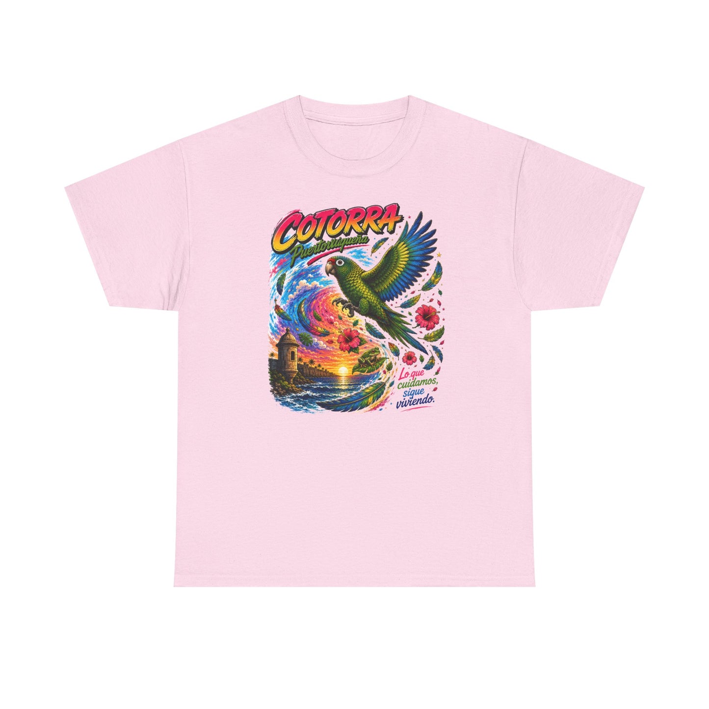 Cotorrá Parrot Graphic Tee — Vibrant Tropical Sunset Parrot T-Shirt