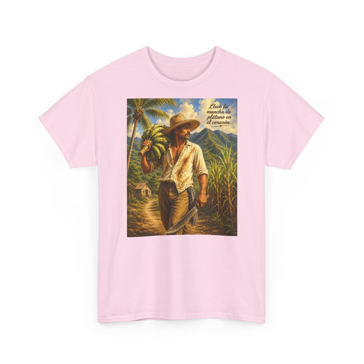 Puerto Rican Jíbaro Tee — "Llevo la mancha de plátano en el corazón"