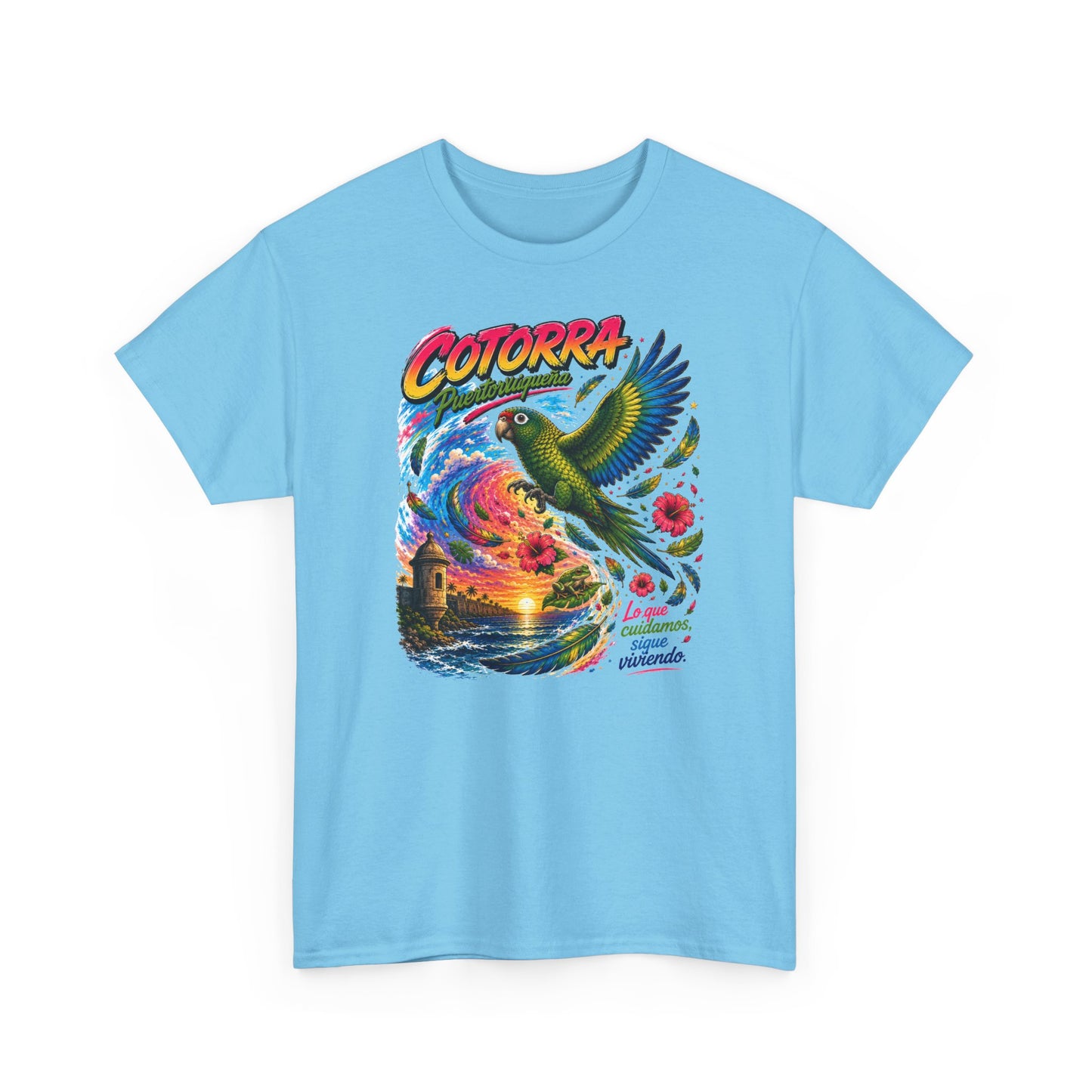 Cotorrá Parrot Graphic Tee — Vibrant Tropical Sunset Parrot T-Shirt