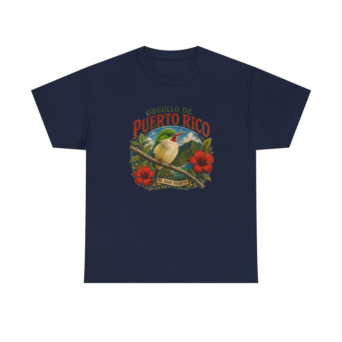 Puerto Rico Pride Tee — "Orgullo de Puerto Rico" Vintage San Pedrito & Hibiscus