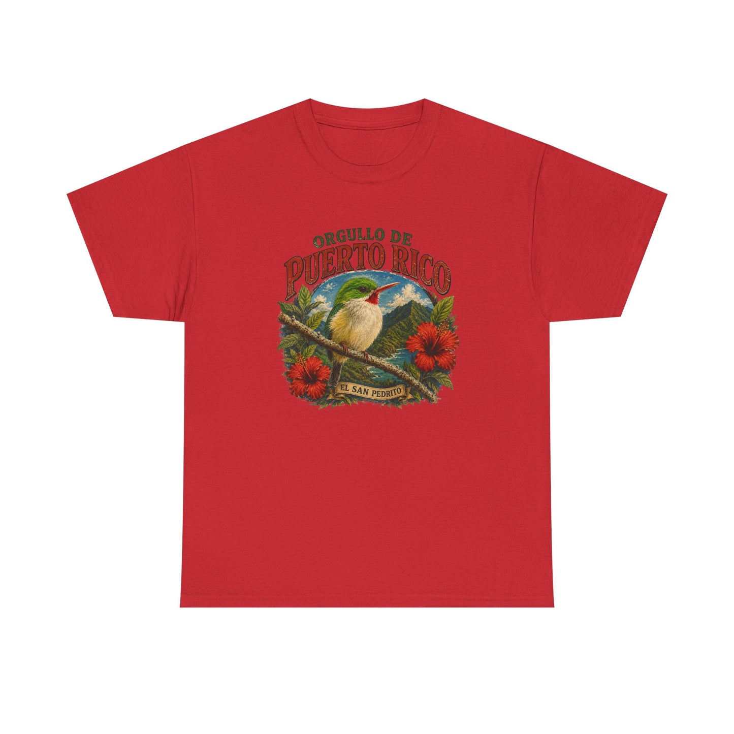Puerto Rico Pride Tee — "Orgullo de Puerto Rico" Vintage San Pedrito & Hibiscus