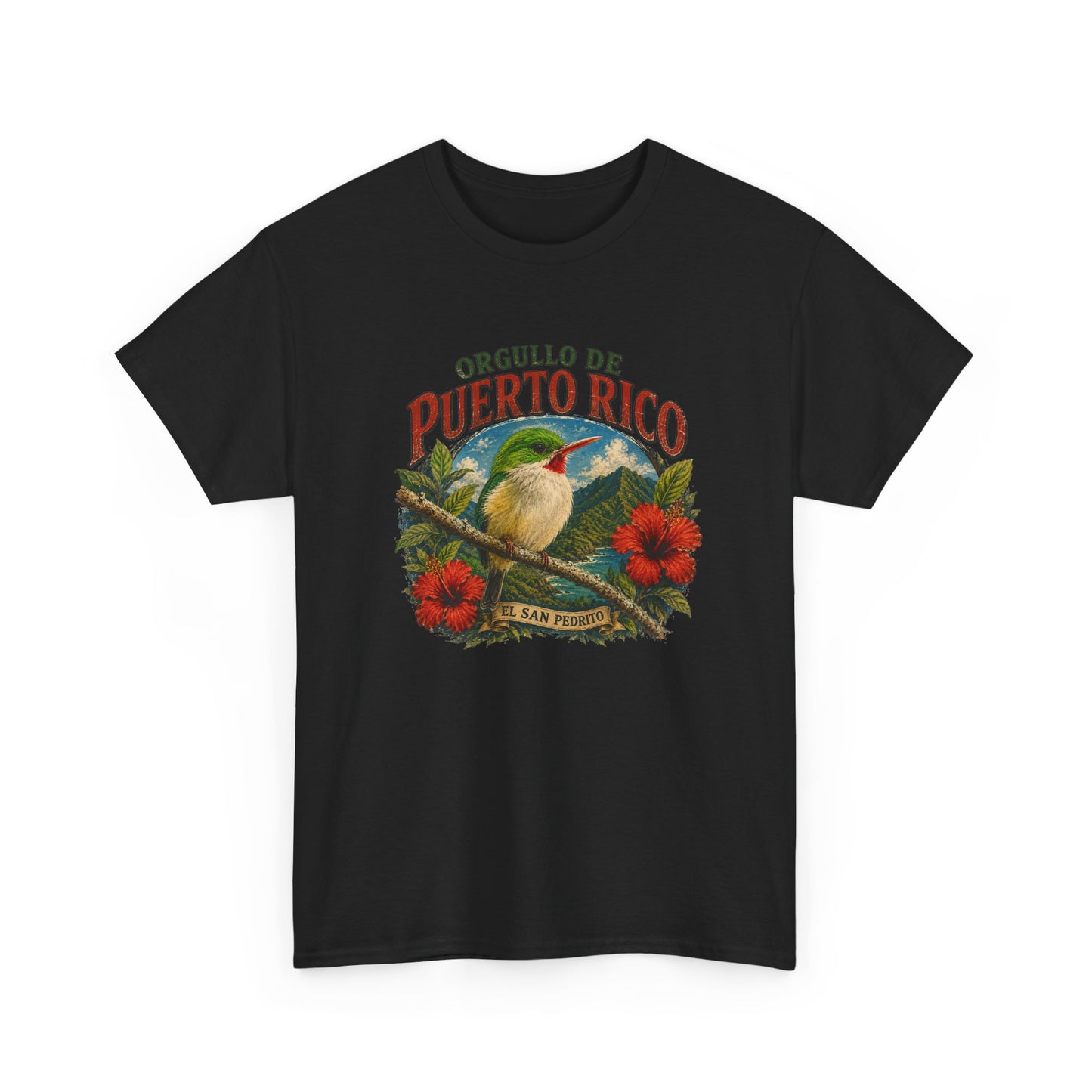 Puerto Rico Pride Tee — "Orgullo de Puerto Rico" Vintage San Pedrito & Hibiscus