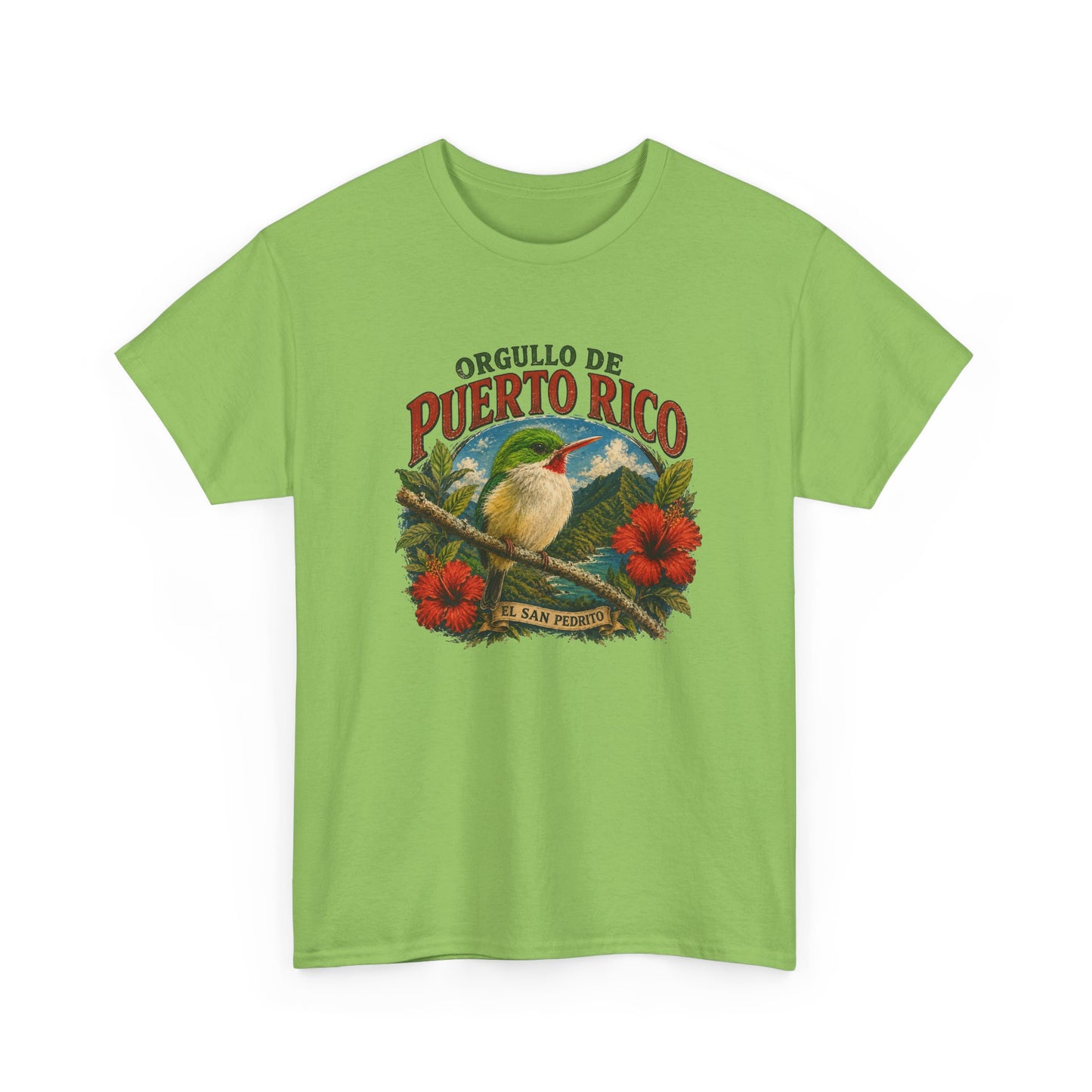 Puerto Rico Pride Tee — "Orgullo de Puerto Rico" Vintage San Pedrito & Hibiscus